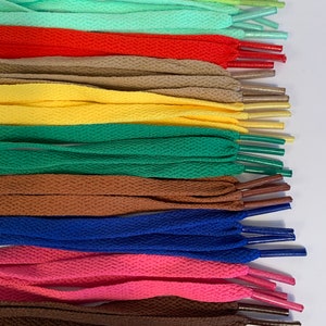 BULK 10 Paar Flache Sneaker Schnürsenkel 27 36 45 54 63 72 Zoll Länge; Stabile, glitzernde Schnürsenkel