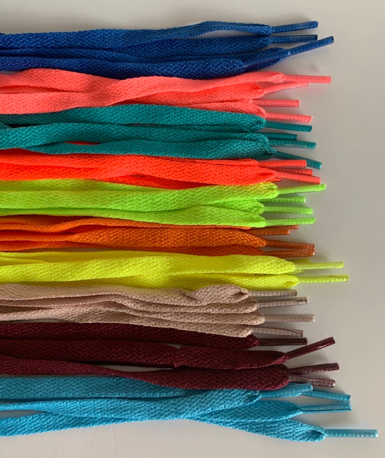 BULK 10 Pair of Flat Sneaker Shoelaces 27 36 45 54 63 72 Inch Etsy