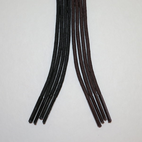 Dress Round Shoelaces - 27 or 30 Inch Length Shoe Lace Strings - Brown or Black