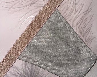 Nude Sparkle Y Back with Rose Gold Sparkle Waistband