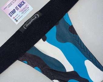 Limited Edition Blue Camo Tucking Gaff Thong