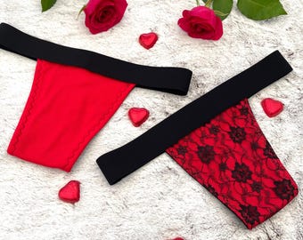 Ruby Red Everyday Tucking Gaff/Thong + Optional Lace