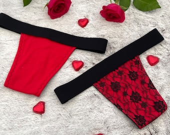Ruby Red Everyday Tucking Gaff/Thong Red + Optional Lace