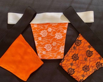 Orange Everyday Gaff Black or White Lace.