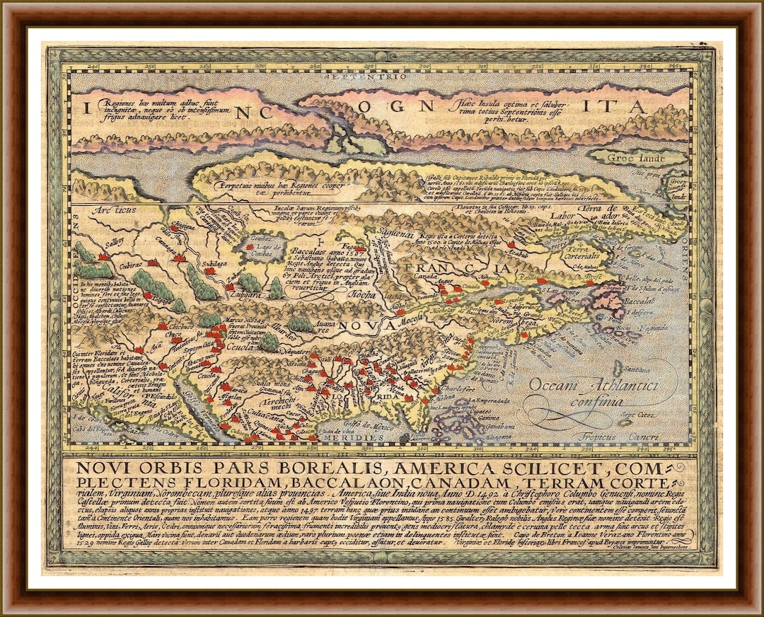 Old Map of America, Reproduction Antique Maps, Ancient Old World