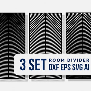 3 Set Room divider for CNC Laser cut panel Set of 3 laser cut CNC plans Extra large wall art Room partition Home wall decor Metal wall panel image 1