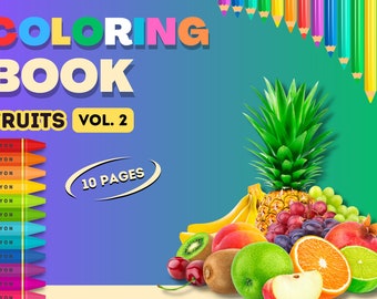 Vol. 2 _ FRUIT Coloring Pages for Preschool and Kindergarten, PDF File, Instant Download