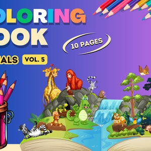 VOL. 5 Simple Animal Coloring Pages for Preschool and Kindergarten, PDF File, Instant Download