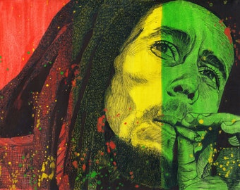 Bob Marley Watercolor Portrait Art Print (Digital Download)