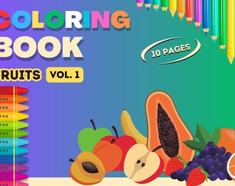 Vol. 1 _ FRUIT Coloring Pages for Preschool and Kindergarten, PDF File, Instant Download