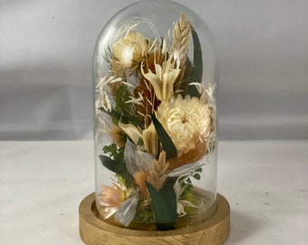 Bell in Glass dried flowers Emma