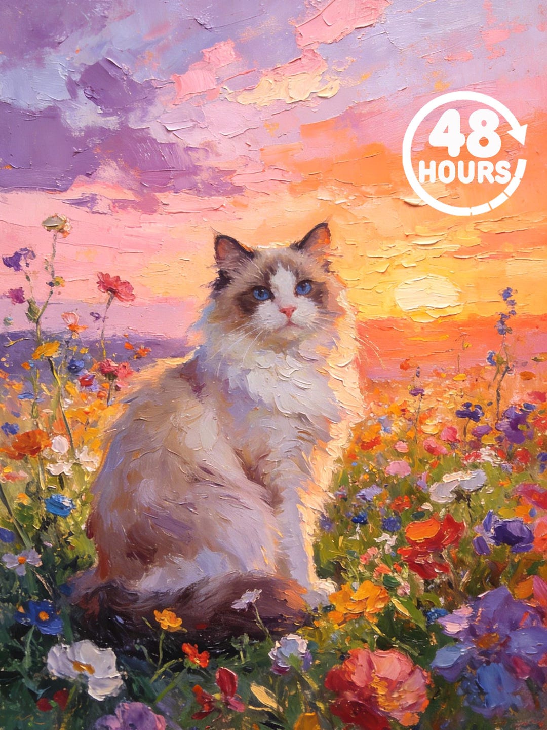 Custom Pet Memorial Portrait From Photo Dog Cat Loss Gift for Pet ...
