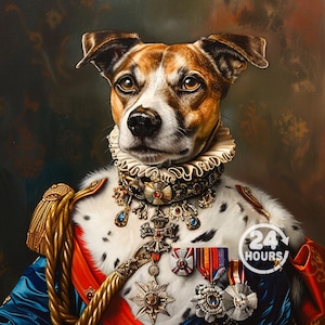 Custom Royal Pet Portrait, Renaissance Dog Painting Pet Lovers Gift Royal Portrait Pet Oil Painting gift Cat Loss Dog Loss Gift Pet Memorial