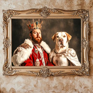 Custom Pet Portrait, Renaissance Dog Painting Pet Lovers Gift, for Father’s Day Gift for him Royal Portrait, Funny Pet Portrait gift for Dad