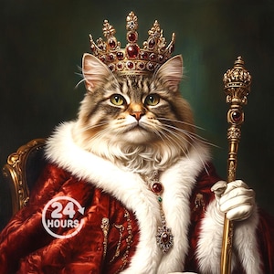 Custom Royal Pet Portrait, Renaissance Dog Painting, Pet Lovers Gift, Royal Portrait, Pet Portrait gift, Gift for Cat loss Gift for Dog loss