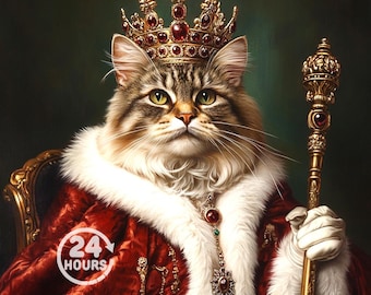 Custom Royal Pet Portrait, Renaissance Dog Painting, Pet Lovers Gift, Royal Portrait, Pet Portrait gift, Gift for Cat loss Gift for Dog loss