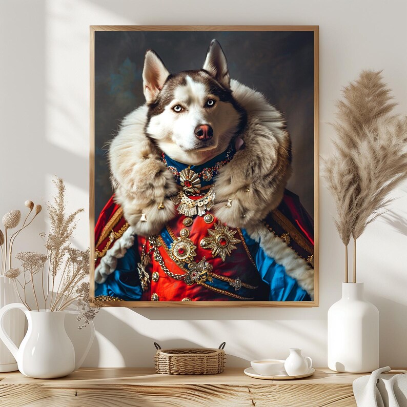 Custom Royal huisdier portret, renaissance hond schilderij, huisdier minnaar cadeau, koninklijk portret, huisdier portret cadeau, cadeau voor kat, cadeau voor hond afbeelding 4