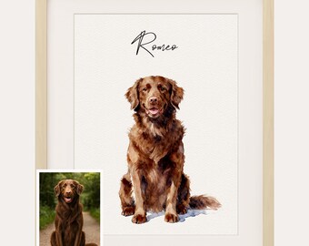 Custom Watercolor Pet Portrait from Photo Dog Cat Portrait Personalized Pet Art Pet Memorial Gift for Pet Loss Christmas Gift for Pet Lover