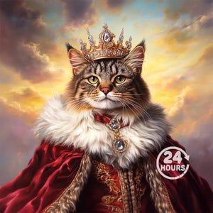 Custom Royal Pet Portrait, Renaissance Dog oil Painting, Pet Lovers Gift, Royal Portrait, King Queen Pet Art, Pet Memorial art, Gift for Dog