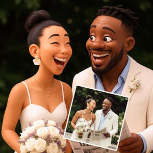 Custom 3D Cartoon from Photo for Engagement Gift Couple Custom Portrait Personalized family cartoon photo to cartoon Anniversary gifts