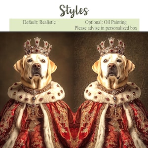 Custom Royal huisdier portret, renaissance hond schilderij, huisdier minnaar cadeau, koninklijk portret, huisdier portret cadeau, cadeau voor kat, cadeau voor hond afbeelding 2