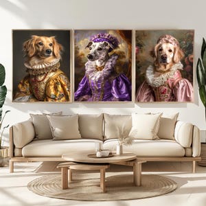 Custom Royal huisdier portret, renaissance hond schilderij, huisdier minnaar cadeau, koninklijk portret, huisdier portret cadeau, cadeau voor kat, cadeau voor hond afbeelding 5