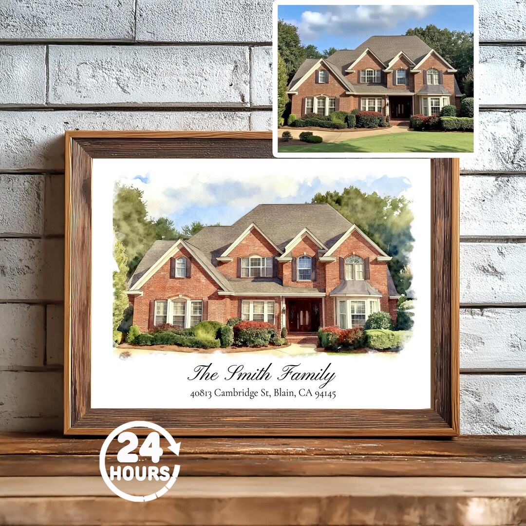 Custom House Portrait Personalized Watercolor Home Painting New Home ...