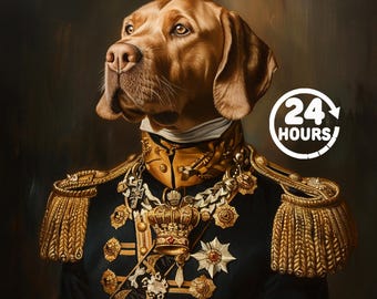 Custom Royal Pet Portrait, Renaissance Dog Painting, Pet Lovers Gift, Royal Portrait, Pet Portrait gift, Gift for Cat, Gift for Dog