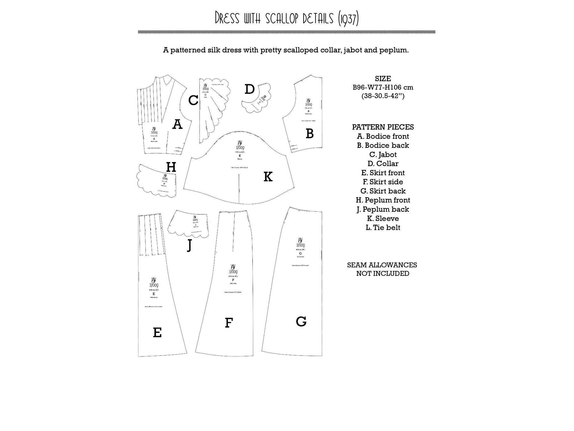 1930's the 1937 Transformation Outfit Bundle b38/96 Cm PDF Sewing ...