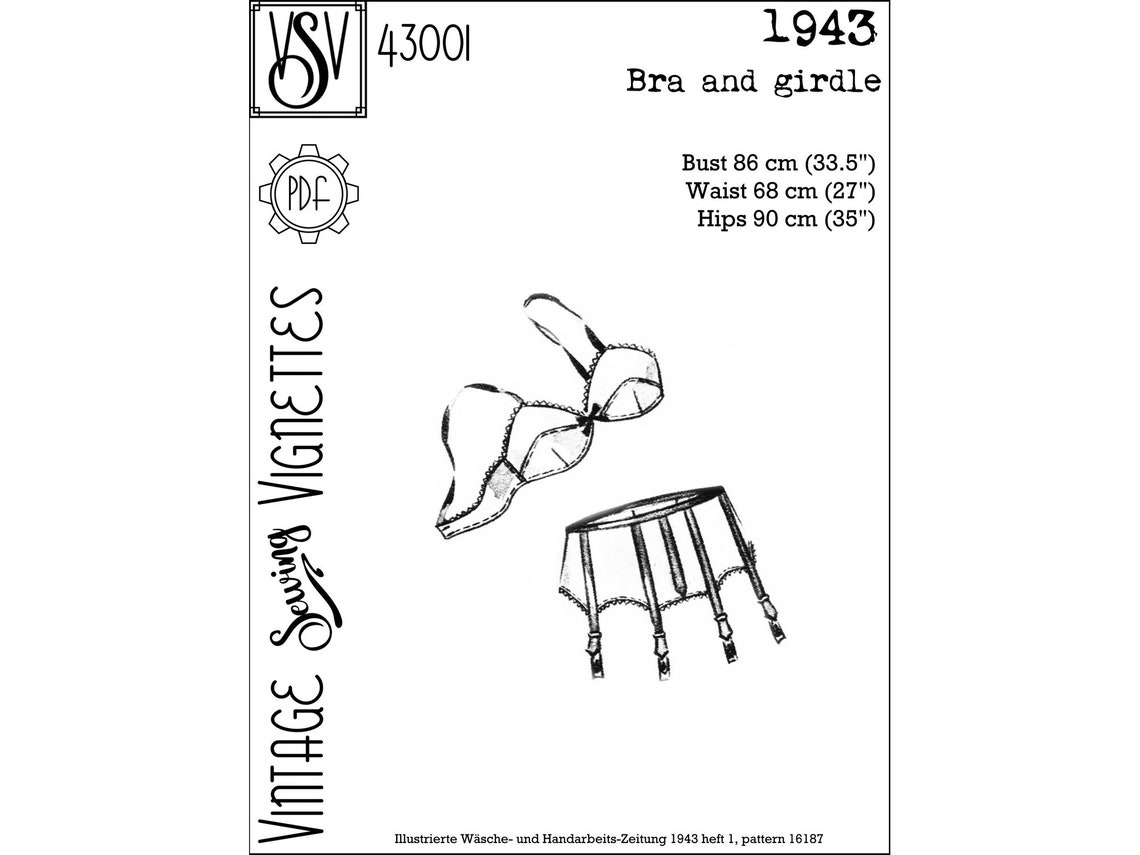 1940's Bra and Girdle b33.5 PDF Sewing Pattern VSV 43001 Etsy