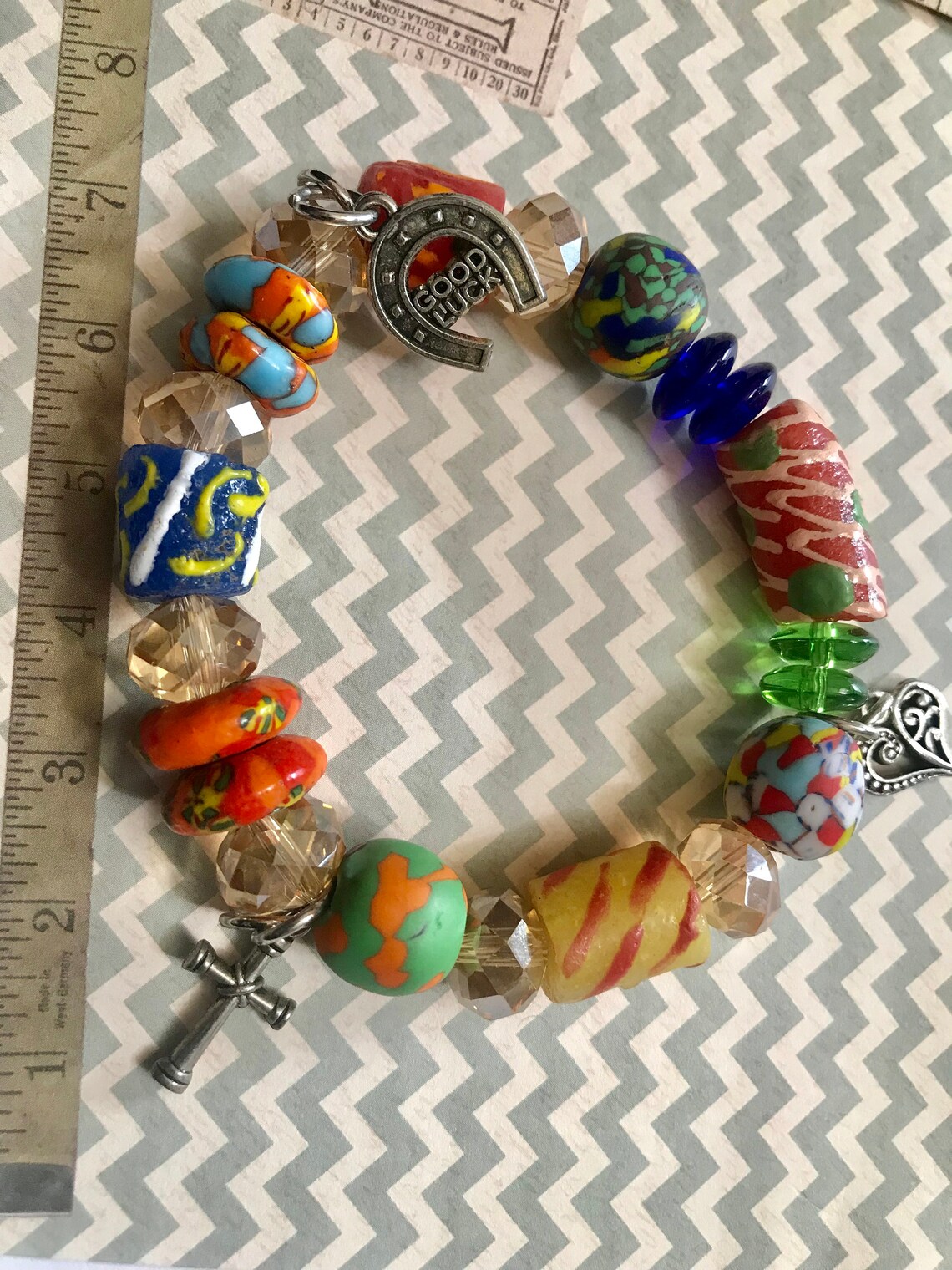 Lucky Charm Bracelet Lucky Charm Bracelet Heart Charm Etsy