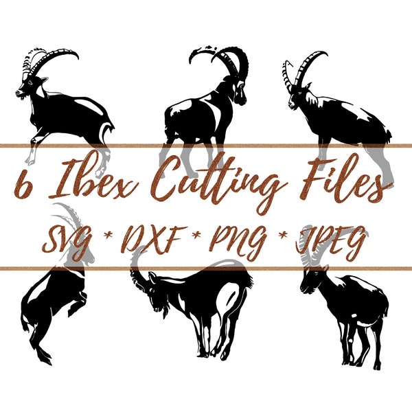 Steinbock Cutting file svg dxf png ibex capricorn nature animal mountain for Cricut machines plotter silhouette