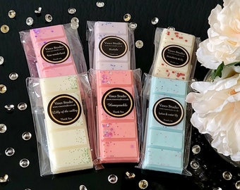 Flower scented wax melt snap bars, highly fragranced, long-lasting melts, flower fragrances, summer scents