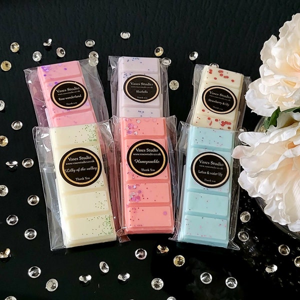 Flower scented wax melt snap bars, highly fragranced, long-lasting melts, flower fragrances, summer scents