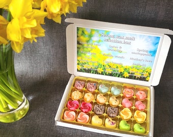 Spring collection 24 wax melt selection box, customer favourites, gift, selection, popular scents, Easter gift