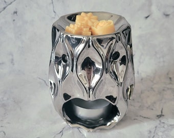 Silver tea light wax warmer