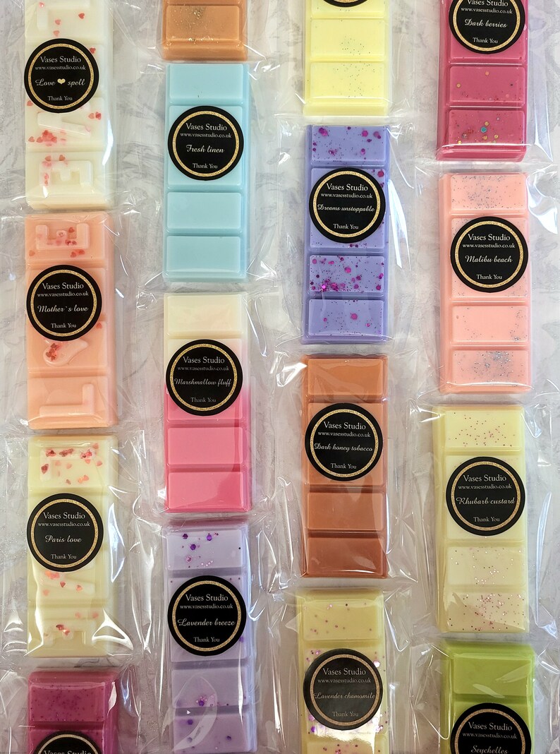 Wax melt snap bars, highly fragranced, long-lasting melts, unstoppable melts, autumn fragrances, winter scents, frosted eucalyptus