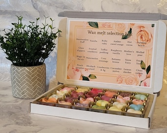 24 wax melt selection box, customer favourites, gift, selection, popular scents, gift