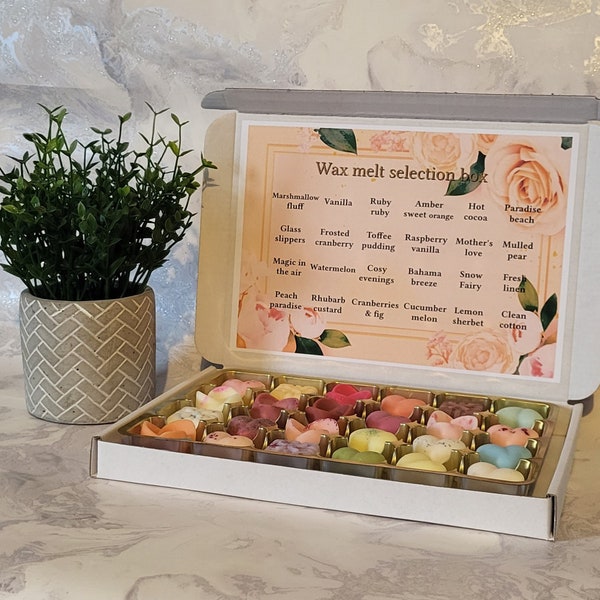 24 wax melt selection box, customer favourites, gift, selection, popular scents, gift