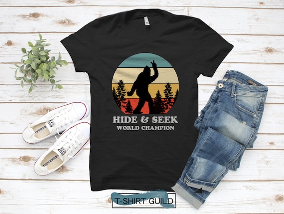 Men Women Classic Denim Jeans Baseball Cap Retro Bigfoot Hide /& Seek World Champion Headwear