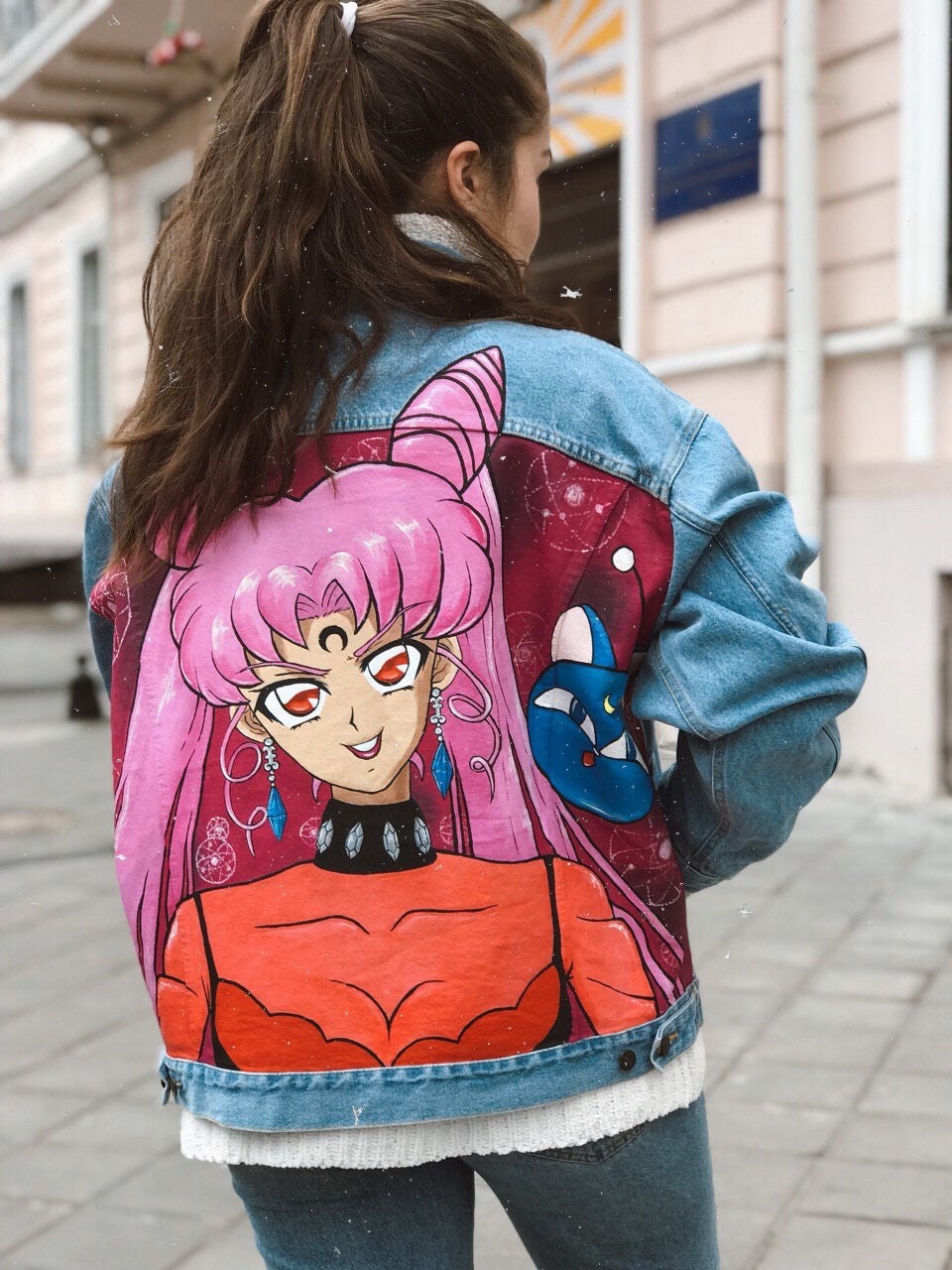 sailor moon jean jacket