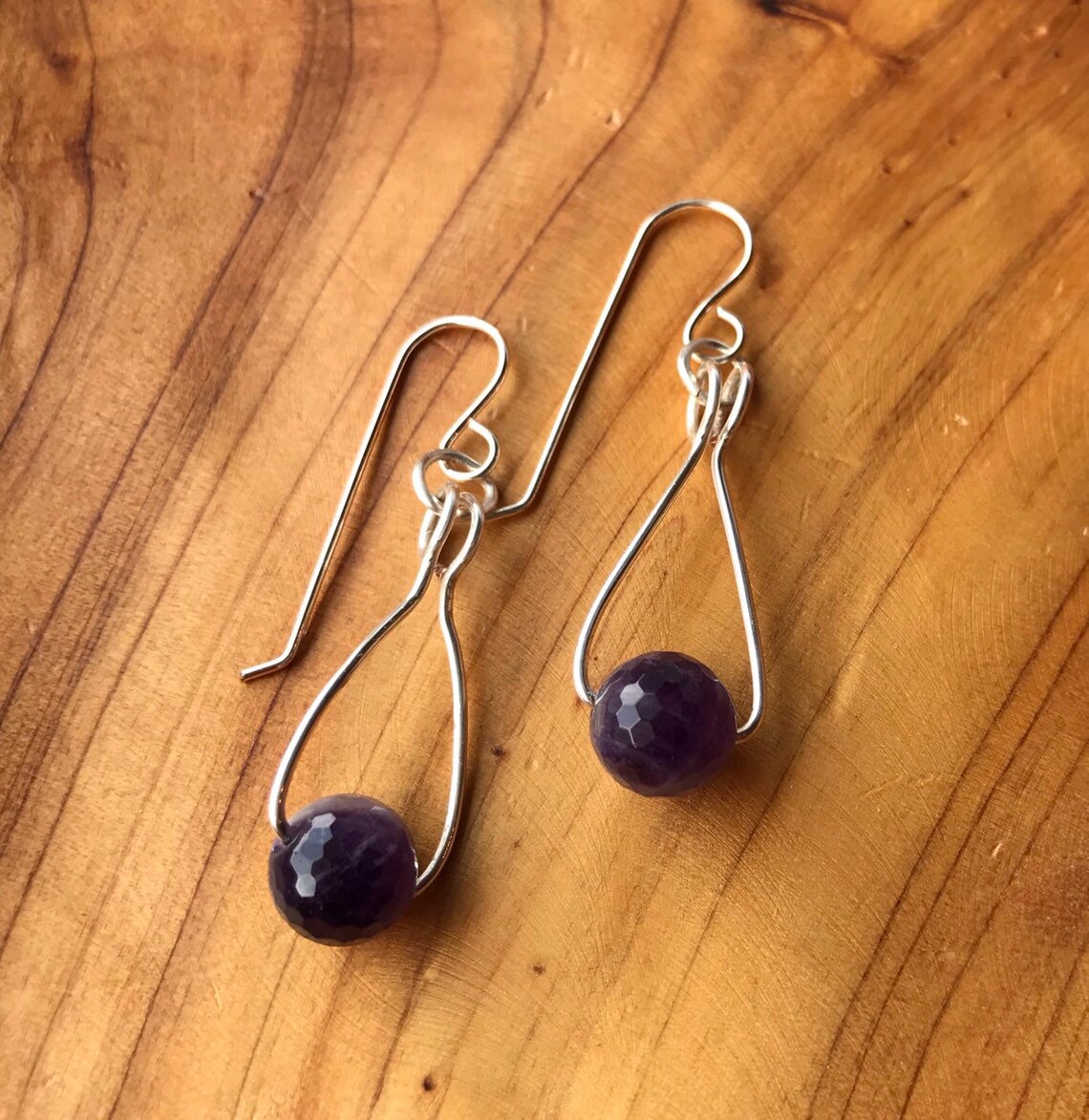 Purple Amethyst Dangle Earrings Purple Earrings Amethyst Etsy Nederland