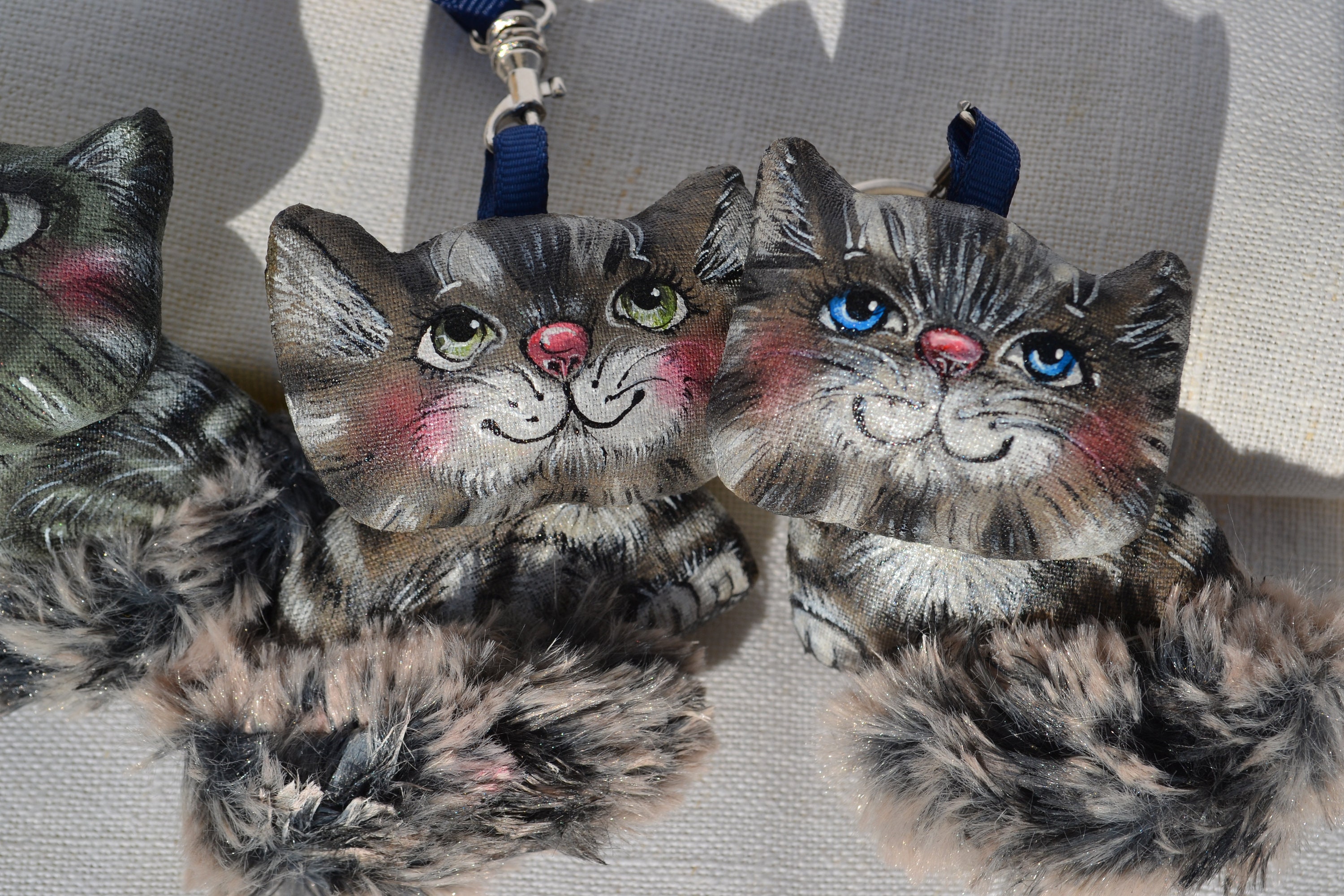 Set of 3 Cats keychains Etsy