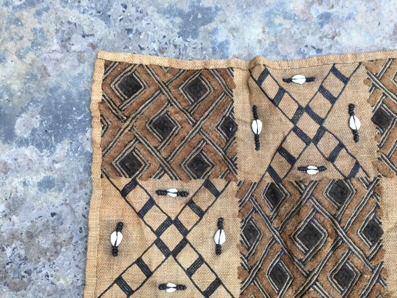 Natural Woven Raffia Handmade Fabric 124 x 52 cm Raffia Textile 2x4 Cheap Price Vintage African Kuba Showa Cloth African Tribal Cloth