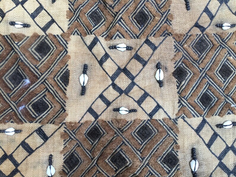 Natural Woven Raffia Handmade Fabric 124 x 52 cm Raffia Textile 2x4 Cheap Price Vintage African Kuba Showa Cloth African Tribal Cloth