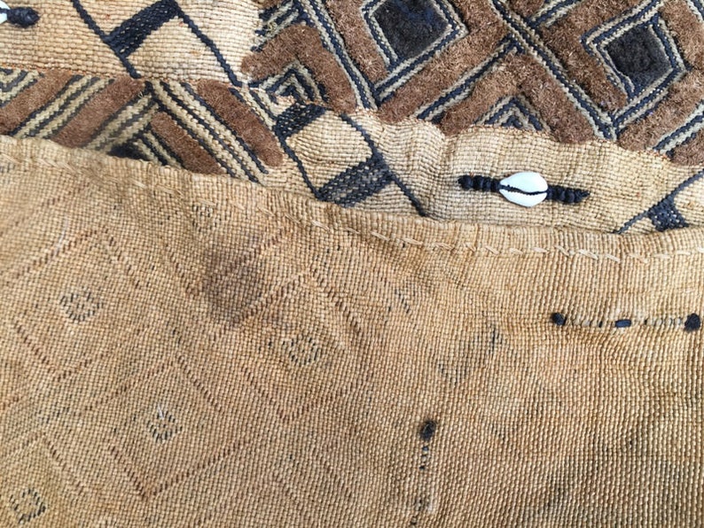 Natural Woven Raffia Handmade Fabric 124 x 52 cm Raffia Textile 2x4 Cheap Price Vintage African Kuba Showa Cloth African Tribal Cloth