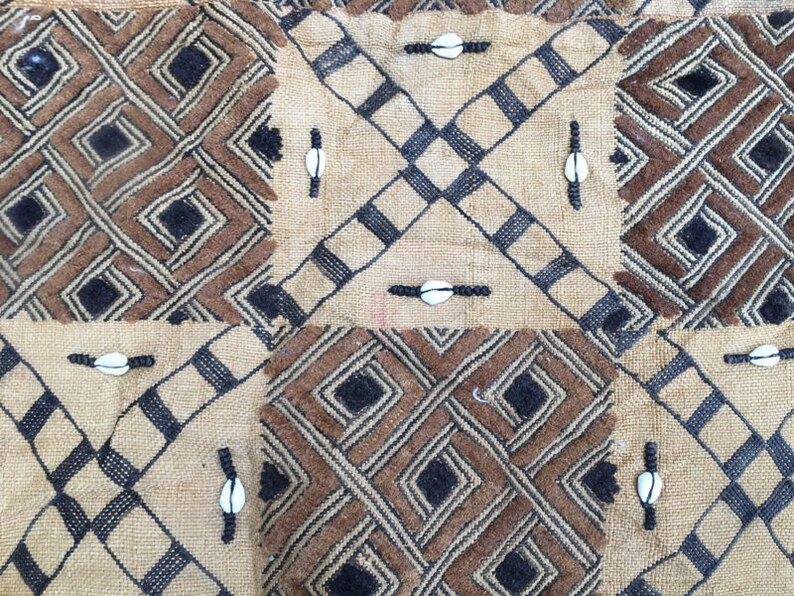 Natural Woven Raffia Handmade Fabric 124 x 52 cm Raffia Textile 2x4 Cheap Price Vintage African Kuba Showa Cloth African Tribal Cloth