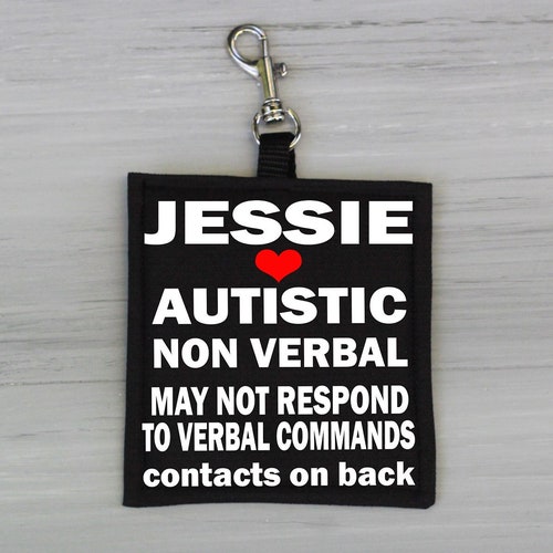 Autism Alert Hang Tag Personalized Medical Alert Hanging Etsy