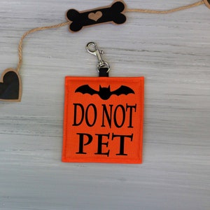 Do Not pet Hang Tag,  Halloween Dog Gear, Do Not Pet Dog Alert Tag | CANVAS fabric