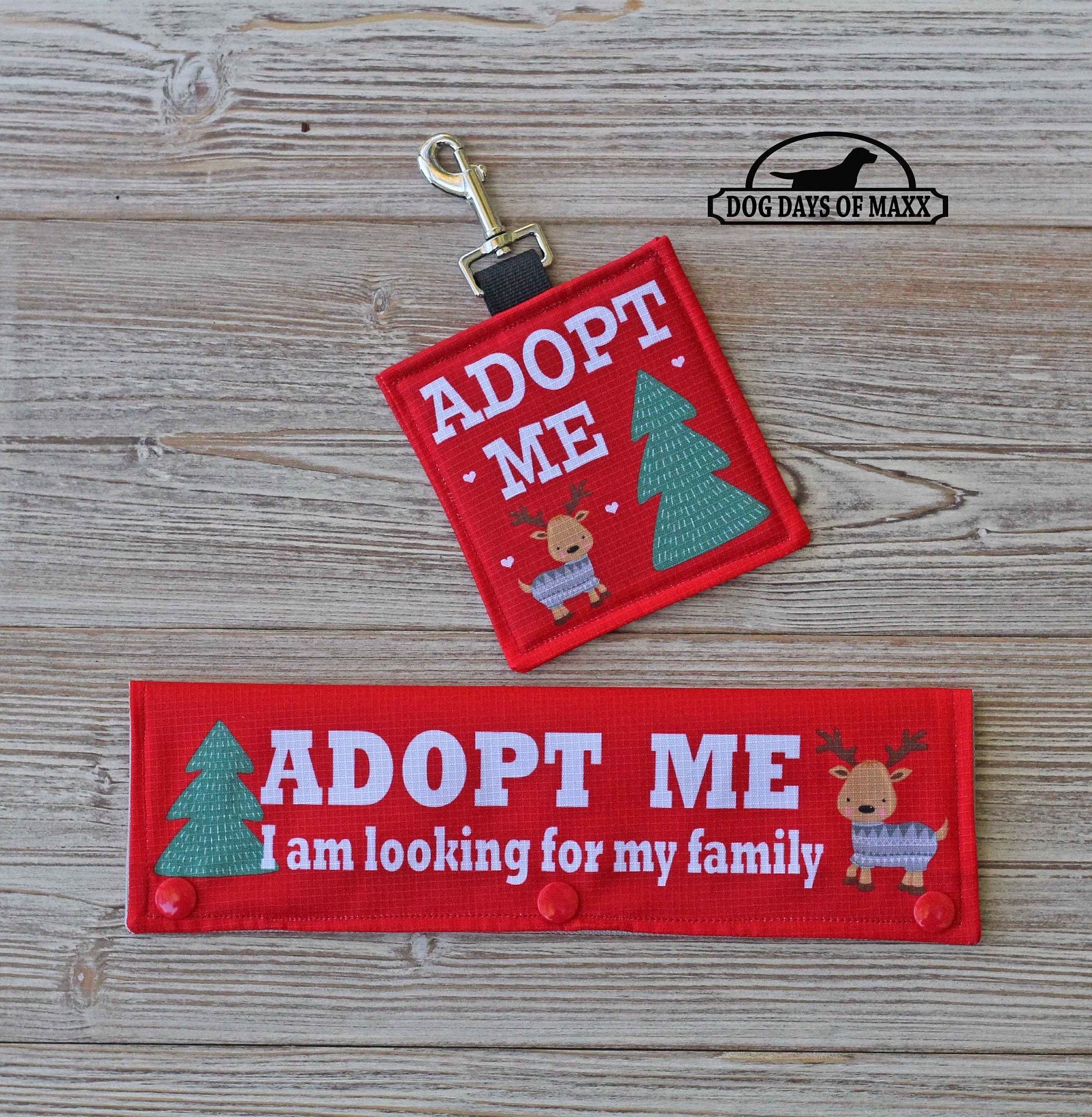  Dogline Adopt Me Vest Patches – Removable Adopt Me Patch 2-Pack  with Reflective Printed Letters for Support Dog Vest Harness Collar or  Leash Small/Medium : Pet Supplies